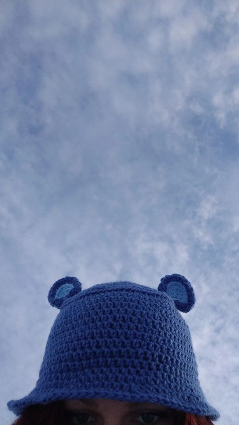 Bear🐻 Tejido Aesthetic, Blue Bucket Hat, Bucket Hat, Crochet, Hats, Blue