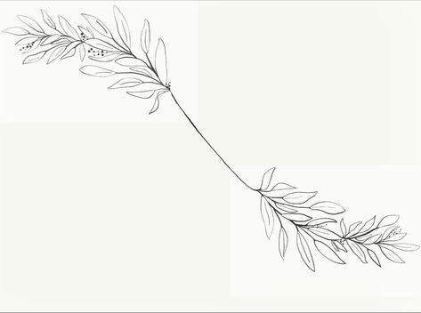 Branch Wrap Tattoo, Horizontal Tattoo, Line Botanical, Border Tattoo, Wrap Tattoo, Fine Line Tattoo, Line Tattoo, Olive Branch, Tattoo Inspo