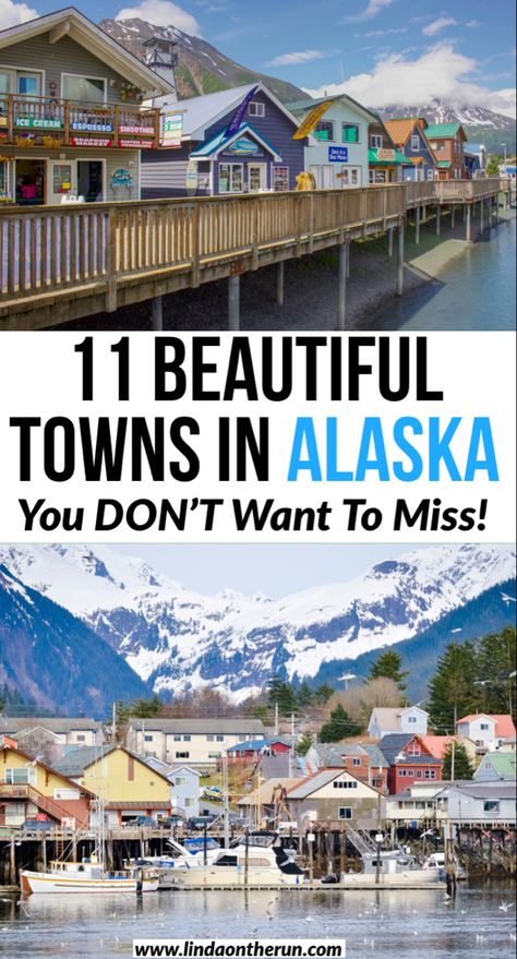 Photos of Alaska towns of Skagway and it’s beautiful harbor with glacial mountains in background and Homer with its colorful Boardwalk shops. Alaska Road Trip, Visit Alaska, Alaska Vacation, Looking For Alaska, Usa Travel Guide, Cruise Outfits, Alaska Cruise, Alaska Travel, Us Destinations