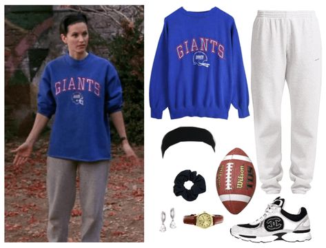 monica geller Outfit | ShopLook  Thanksiving football #NYgiants #football #Giants #Friends Monica And Rachel Football Outfits, Rachel Football Outfit, Rachel Green Football Outfit, Monica Geller Costume, Friends Aesthetic Tv Show Outfits, Monica Outfits, Monica Geller Outfits, Monica Friends, Football Costume