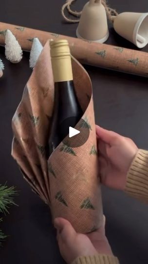 3 Days Till Christmas, Wrap A Wine Bottle, Wine Bottles Gift Wrap, Bottle Gift Wrapping, Diy Popsicle Stick Crafts, Fun Wine Glasses, Wrapped Wine Bottles, Basic Hand Embroidery Stitches, Wine Bottle Topper