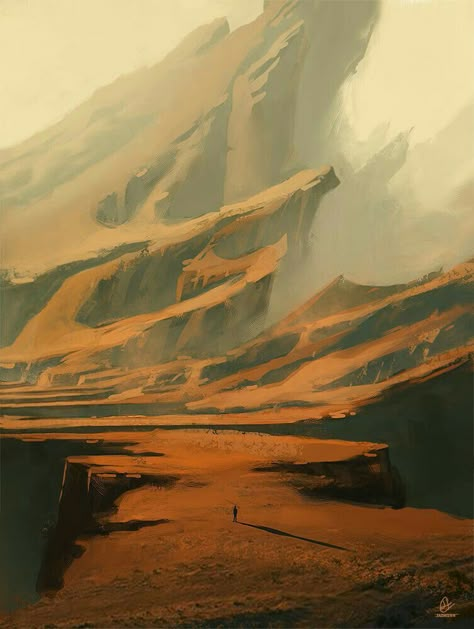 Concept Art Landscape, Desert Land, Dark Sun, Landscape Concept, 다크 판타지, Fantasy Worlds, Fantasy Setting, Fantasy Places, Environment Art