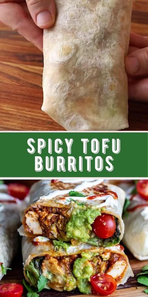 Lazy Vegetarian Meals, Lazy Vegan Meals, Lazy Healthy Meals, Tofu Burrito, Tofu Meals, Vegan Weeknight Meals, Best Tofu Recipes, Best Tofu, Vegan Burrito