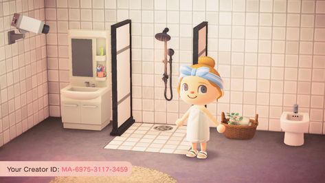 Acnh Shower Drain Code, Animal Crossing Bathroom, Designs For Animal Crossing, Nightmare Factory, Acnh House, Codes Acnh, Ac Codes, Codes Animal Crossing, Acnh Patterns