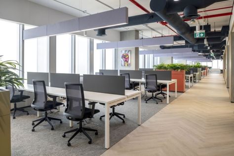 Allsopp Startup Office Design, Office Wall Organization, Open Office Design, Cool Home Office, Startup Office, Pretty Office, Open Space Office, Modular Office, Modern Office Interiors