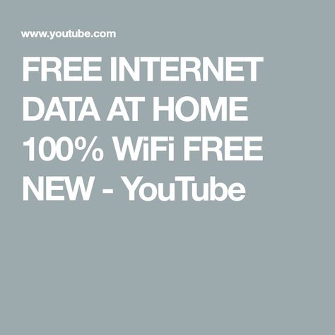 FREE INTERNET DATA AT HOME 100% WiFi FREE NEW - YouTube Free Wifi Hack, Hack Internet, Special Relativity, Wifi Hack, Electric Charge, Hall Effect, Earth Atmosphere, Free Internet, Quantum Physics