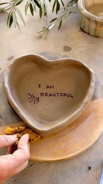 Diverse Pottery on Instagram: "True beauty begins the moment you decide to be yourself♥️ | 🎥 @made_with_love_ceramics Follow @diversepottery for daily pottery and ceramics content 🏺 - Follow @diversepottery Follow @diversepottery Follow @diversepottery If you learned something new or were inspired, please like and share the video🙏🏽 - DM for removal request. No copyright intended. All rights and credits reserved to the respective owner. #pottery #ceramic #clay #artist #handmade #ceramicstudio #sculpture #art #design #handmadeceramics #homedecor #ceramicsculpture #potterylove #ceramicart #homedecor #contemporaryceramics" Diy Projects For Adults, Clay Artist, Heart Shaped Bowls, Clay Diy Projects, Clay Bowl, Principles Of Design, I Am Beautiful, Ceramic Studio, Like And Share