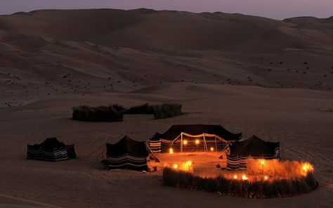 Qasr Al Sarab, a hotel located in Abu Dhabi's Liwa Desert, the largest uninterrupted sand dessert in the world. Bedouin Tent, Desert Resort, Desert Life, Arabian Nights, Sand Dunes, The Desert, Abu Dhabi, Marrakech, Travel Inspiration