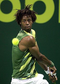 Gael Monfils electrifies the crowd at Roland Garros. Gael Monfils Tennis, Stefan Edberg, Gp Mexico, Gael Monfils, Elina Svitolina, Billy Jean, Tennis Life, Professional Tennis Players, Tennis World