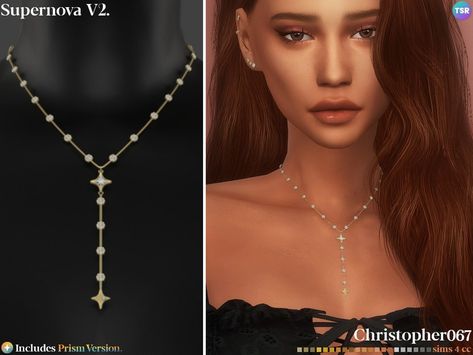 The Sims Resource - Supernova Necklace V2 Sims 4 Cc Female Necklace, Sims 4 Cc Necklace Set, S4cc Necklace, Jewellery Sims 4 Cc, Sims4 Necklace Cc, Sims 4 Rosary, The Sims 4 Necklace Cc, Ts4 Necklace Cc, Sims 4 Cc Jewelry Necklaces