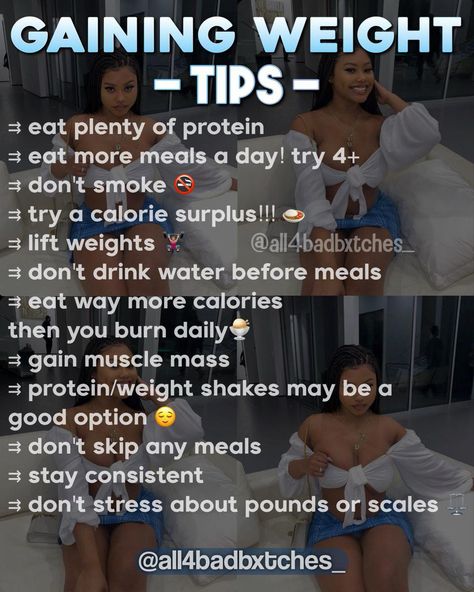 How To Gain Weight In Two Weeks, How To Gain 5 Pounds In A Week, Gaining Weight Tips For Women Exercise, Meal Plans For Weight Gain For Women, Slim Thick Diet Meal Plan, Gaining Weight Tips, Gain Weight Meal Plan For Women, Gaining Weight Tips For Women, Weight Gain Meals For Women