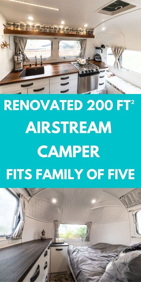 This Airstream 1976 land yacht 31 was turned into a stunning holiday home on wheels Yacht Flooring, Airstream Land Yacht, Dining Booth, Land Yacht, Airstream Campers, Airstream Renovation, Home On Wheels, Family Of Five, Ikea Cabinets