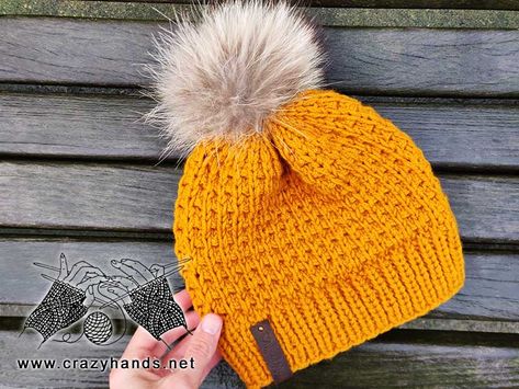 How To Knit A Hat, Knit A Hat, Free Knit Patterns, Crochet Turban, Knitting For Men, Knitting In The Round, Beret Pattern, Knit Hat Pattern, Double Pointed Knitting Needles