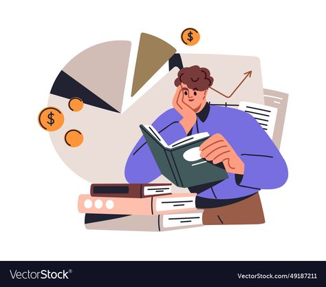 Accountant Illustration, Economics Illustration, Person Studying, Accounting Design, Finance Literacy, Finance Illustration, Management Accounting, Health Economics, Ilmu Ekonomi