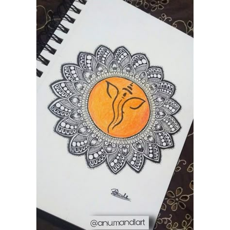 Mandala Art With Ganesha, Easy Ganesha Drawing Mandala, Ganesha Mandala Art Easy, Ganesh Mandala Art Easy, Ganpati Mandala Art Easy, Ganesh Doodle Art, Mandala Ganesha Art, Ganesha Drawing Mandala, Ganesh Calligraphy