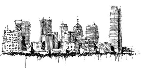 Oklahoma City Skyline Oklahoma City Skyline, Skyline Image, Skyline Tattoo, Skyline Drawing, Cityscape Drawing, Kansas City Skyline, Drawing Scenery, Scenery Drawing, City Skyline Art