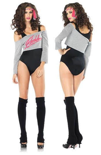 Flashdance Costume, Leotard Outfit, Cut Off Sweatshirt, 80s Fancy Dress, Black Leg Warmers, 80s Party Outfits, Leotard Costume, Dancer Costume, Black Leotard