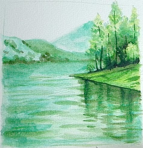 Pencil Images, Lake Drawing, Landscape Tutorial, Draw Watercolor, Watercolor Pencil Art, Draw Water, Scenery Drawing, Tree Drawings Pencil, Mouse Wallpaper