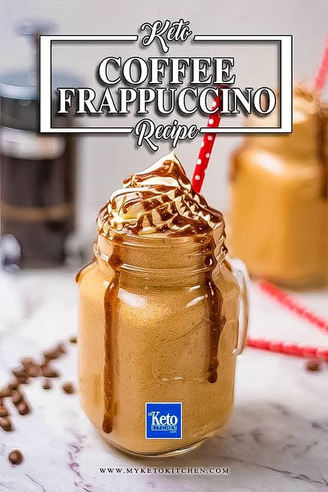 Keto Frappuccino, Homemade Starbucks Recipes, Vanilla Frappuccino, Coffee Frappe, Homemade Starbucks, Homemade Ingredients, Keto Whipped Cream, Gluten Free Drinks, Coffee Frappuccino