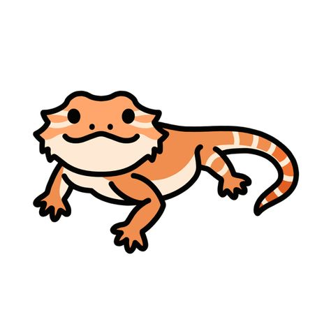 Cute red bearded dragon Bearded Dragon Cartoon Drawings, Bearded Dragon Clip Art, Cartoon Bearded Dragon, Bearded Dragon Drawing, Bearded Dragon Art, Red Bearded Dragon, Kawaii Fish, Cute Dragon Drawing, Bearded Dragon Cute