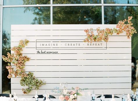 Wild Sky Events on Instagram: “Branded shiplap wall for registration? Yes please! Link in bio for full gallery photo: @thesophiepton #gatheringslikethese #creativeagency…” Shiplap Backdrop, Creative Ministry, Photography Booth, Corporate Event Design, Marketing Events, Event Registration, Rustic Backdrop, Church Stage Design, Event Stage