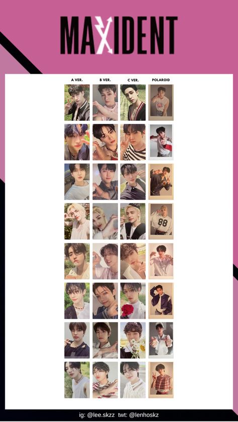 Stray Kids Maxident Photocard Template Bang Chan Lee Know (Minho) Seo Changbin Hwang Hyunjin Han Jisung Lee Felix Kim Seungmin I.N (Yang Jeongin) Straykids Maxident Photocard Template, Skz Maxident Pc Template, Stray Kids Maxident Photocard Template, Maxident Album Photocards, Maxident Photocards Template, Bangchan Photocard Template, Skz Maxident Photocards, Maxident Pc Template, Felix Maxident Photocard