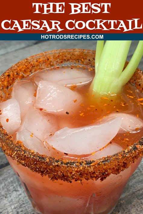 The Canadian version of a Bloody Mary - a Caesar Cocktail. This is one of the best versions of this popular Canadian cocktail. Cesar Cocktail Recipe, Caesar Drink, Caesar Cocktail, Caesar Recipe, Liquor Recipes, Drink Recipes Nonalcoholic, Yummy Alcoholic Drinks, Brown Sauce, Low Carb Soup