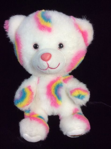 Smallfrys Rainbow Build A Bear White Plush 8" Soft Toy Stuffed Build A Bear Smallfrys, Bear Friends, Teddy Bears For Sale, Rainbow Toy, Bear White, Bear Bear, Bear Stuffed Animal, Childhood Toys, Friend Outfits