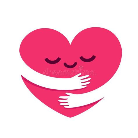 Love yourself heart hug. Love yourself, cute cartoon heart character hug. Kawaii #Sponsored , #Advertisement, #Ad, #heart, #character, #Kawaii, #hug Hugging Yourself Drawing, Love Yourself Drawings, Hug Cartoon, Hug Illustration, Single Needle Tattoo, Love You Cute, Cartoon Heart, Pottery Painting Designs, Heart Drawing