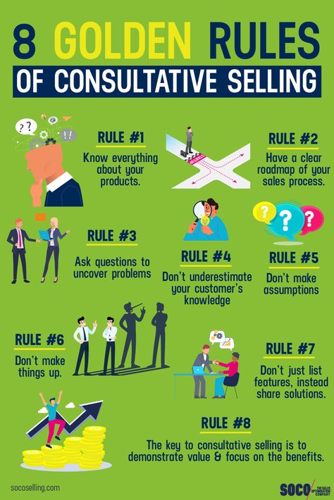 Consultative selling is not just about selling; it’s about fostering a relationship where you become a trusted advisor. By focusing on your client’s challenges and goals, you can tailor your offerings to provide meaningful solutions that resonate with them.  Our “8 Golden Rules of Consultative Selling” is your go-to guide for this customer-centric approach.   Save this infographic as a handy reminder!  #ConsultativeSelling #Business #Engagement Sales Humor, Consultative Selling, B2b Marketing Strategy, Sales Prospecting, Selling Skills, Buying A Business, Business Strategy Management, Sales Motivation, Sales Consultant