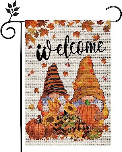 The fall garden flag is made of 100% high quality machine washable Polyester, it has exquisite workmanship and delicate lines. Two layers of burlap and double stitching panels to strengthen the durability. Rustic Thanksgiving Decorations, Fall Flags, Rustic Thanksgiving, Pumpkin Garden, Fall Garden Flag, Autumn Pumpkins, Hapkido, Garden Flag Stand, Fall Garden