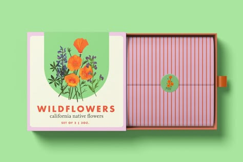 Beth Mathews Design — Wildflower Seed Packet Flower Seed Packaging, Plant Seed Packaging, Tea Packet Design, Plant Packaging Design, Seed Packet Design, Seed Kit Packaging, Flowers Branding, Seed Packaging Design, Seeds Packaging