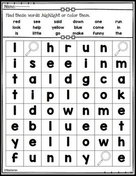 Dolch Basic Sight Words, Primer Sight Words, Sight Words Worksheets, Basic Sight Words, Pre Primer Sight Words, Sight Word Fluency, Sight Word Books, Learning Board, Power Hour