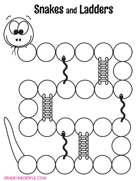 Snakes And Ladders Template, Snakes And Ladders Printable, Snake Template, Free Sight Word Games, Kids Sight Words, Ladders Game, Board Game Template, Printable Board Games, Learning Sight Words