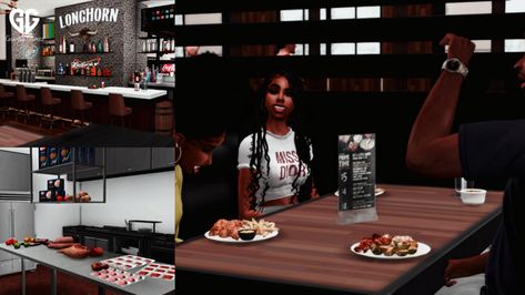 Longhorn Steakhouse, Outback Steakhouse, Sims 4 Build, Sims 4, Restaurant