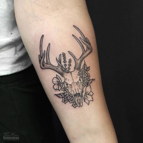 lil deer skull for C. thanks for making it your first one! . #torontotattoo #torontoartist #qttr #qpocttt #torontoqttr #tattoodesign�… Skull Tattoo Arm, Deer Skull Tattoo, Tattoos On Arm, Deer Skull Tattoos, Tattoo On Arm, Geometric Tattoo Arm, Bull Tattoos, Deer Tattoo, Incredible Tattoos