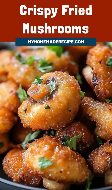 Mushroom Breading Recipe, Batter For Mushrooms, Crispy Oven Fried Garlic Mushrooms, Fried Mushroom Tacos, Mushroom Recipes Fried, Deep Fried Mushrooms Batter, Deep Fried Mushrooms Batter Recipe, Crispy Fried Mushrooms, Fried Mushrooms Air Fryer