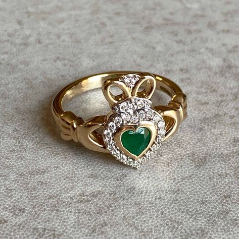 Diamond Claddagh Ring, Groom Accessories, Claddagh Ring, Emerald Ring Gold, Platinum Rose Gold, Yellow Engagement Rings, Jewelry Lockets, Claddagh Rings, Fine Ring