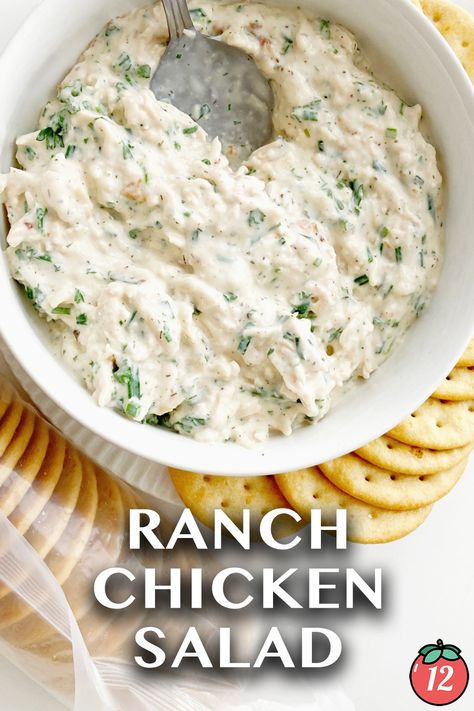 Ranch Chicken Salad | 12 Tomatoes Chicken Salad With Ranch Seasoning, Ranch Chicken Salad Recipe, Ranch Dressing Chicken, Ranch Chicken Salad, Ranch Powder, Ranch Packet, Ranch Salad, Ranch Dressing Recipe, Ranch Recipe