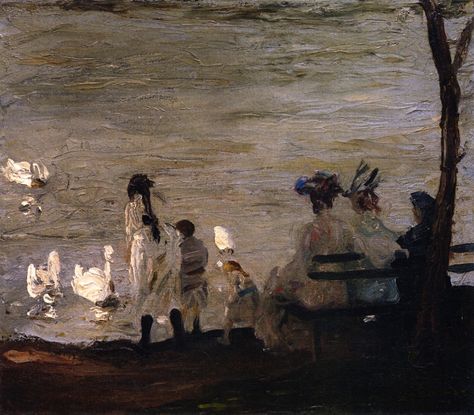 snowce: “ George Bellows, Swans in Central Park, 1906 ” William Glackens, George Bellows, Ashcan School, Swan Painting, American Realism, Most Famous Artists, Bellows, Swans, Pablo Picasso