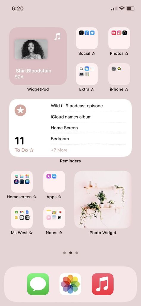 Cute Home Screen Organization, Iphone Phone Organization, Iphone 13 Apps Organize, Iphone 13 Mini Wallpaper Aesthetic, Iphone 13 Mini Home Screen, Iphone 13 Widgets, Organising Iphone Home Screen, Iphone 15 Home Screen Layout, Aethetistic Wallpaper