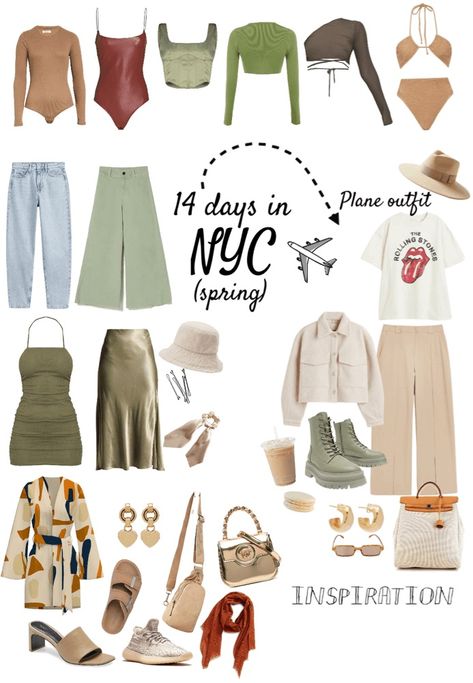 New York Outfit Ideas Spring, Outfits To Wear In New York Spring, Spring City Outfits New York, Brooklyn Outfit Spring, New York City Outfits Spring 2023, Vacation City Outfits, New York Summer Outfits Travel, New York Early Spring Outfit, Ny Trip Outfits Summer