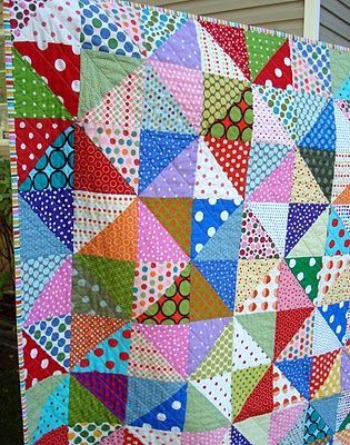 another idea for my Simply Spots bundle...maybe HSTs with half spots, half bold solids? Or maybe solids thrown in randomly and sparingly? Sewing Halloween Costumes, Flying Ladybug, Sewing Halloween, Polka Dot Quilts, Hst Quilts, Half Square Triangle Quilts Pattern, Triangle Quilt Pattern, Bargello Quilts, Half Square Triangle Quilts