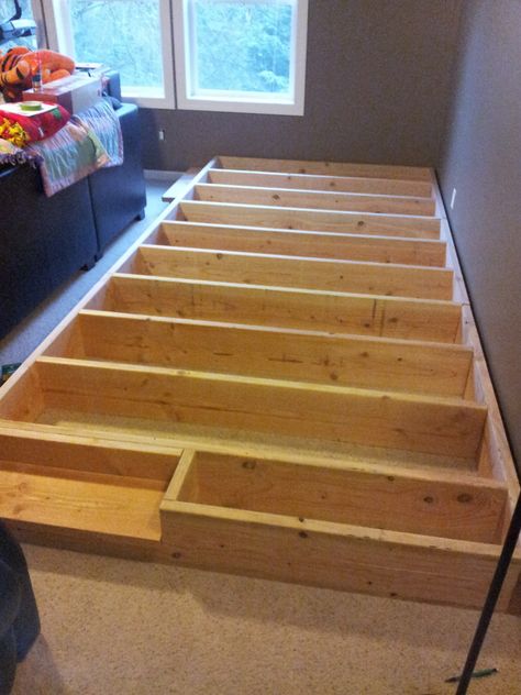 Home Theater Platform, Budget Home Theater, Home Theater Riser Diy, Home Movie Room Ideas, Theater Room Ideas On A Budget, Small Movie Room Ideas, Small Home Theater Rooms Lowe's, Small Theater Room Ideas, Bonus Room Above Garage Theater Home Theatre