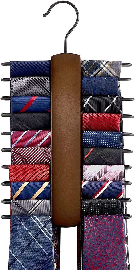 Tie Display, Organize Closet Space, Rack Retro, Belt Scarf, Wooden Tie, Tie Holder, Tie Hanger, Belt Storage, Wood Tie