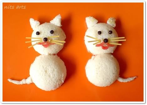 Rice Garnishing Ideas, Rice Cats, Vegetable Decoration, Plating Ideas, Drawing Portraits, Egg Decoration, Kawaii Bento, India Crafts, Festive Table Setting