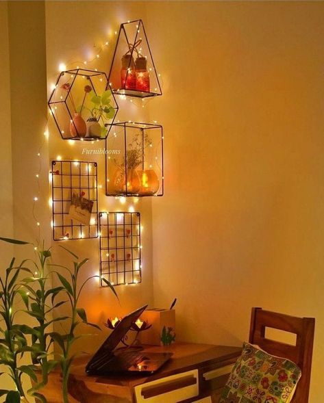 Wall Floating Shelves Decor, Decor Ideas For Living Room, Colorful Room Decor, Indian Room Decor, Indian Bedroom Decor, Diy Room Decor Videos, Colourful Living Room Decor, Easy Room Decor, India Home Decor