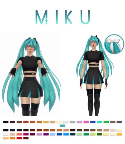 Ddlc Sims 4 Cc, Miku Sims 4 Cc, Sims 4 Cc Hatsune Miku, Vocaloid Sims 4 Cc, Sims 4 Vocaloid Cc, Sims4 Anime Cc, Simandy Hair Sims 4, Sims 4 Cosplay Cc, Anime Sims 4 Cc