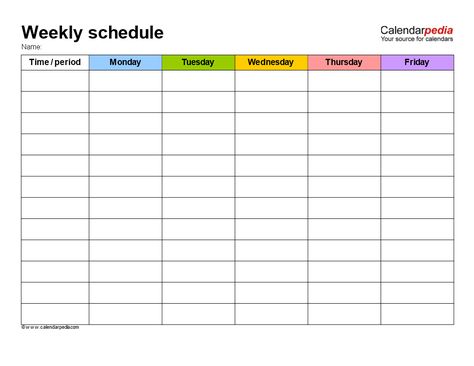 Free Weekly School  Schedule Template | Templates at allbusinesstemplates.com Weekly School Schedule, School Schedule Printable, Homeschool Schedule Template, Study Schedule Template, Weekly Schedule Template, Class Schedule Template, Daily Schedule Printable, Marketing Calendar Template, Weekly Calendar Template