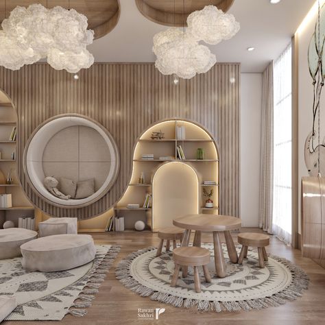 Small Kindergarten Design, Kids Luxury Bedroom, Kids Room Ceiling Design, Playing Room Design, Modern Kids Rooms, Luxury Playroom, Contemporary Kids Bedroom, Modern Kids Room Design, Luxury Baby Room